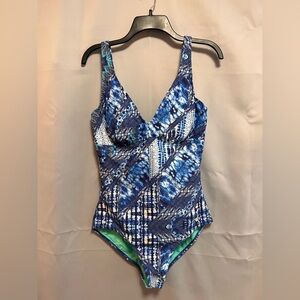 Womens Sunseeker‎ One Piece Swimsuit Size D Blue Color